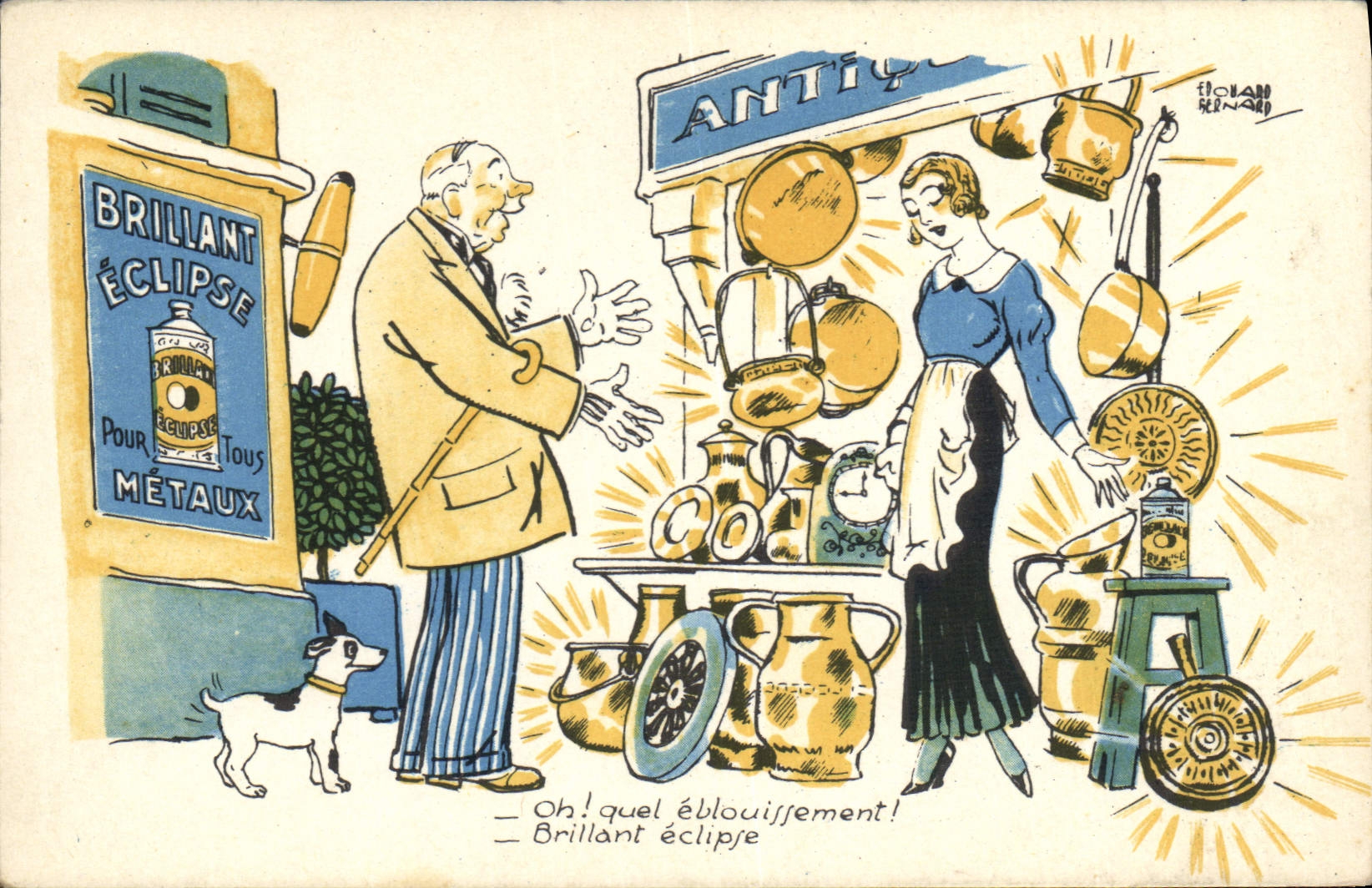 Vintage Postcard Publicity Shining Eclipse Dog