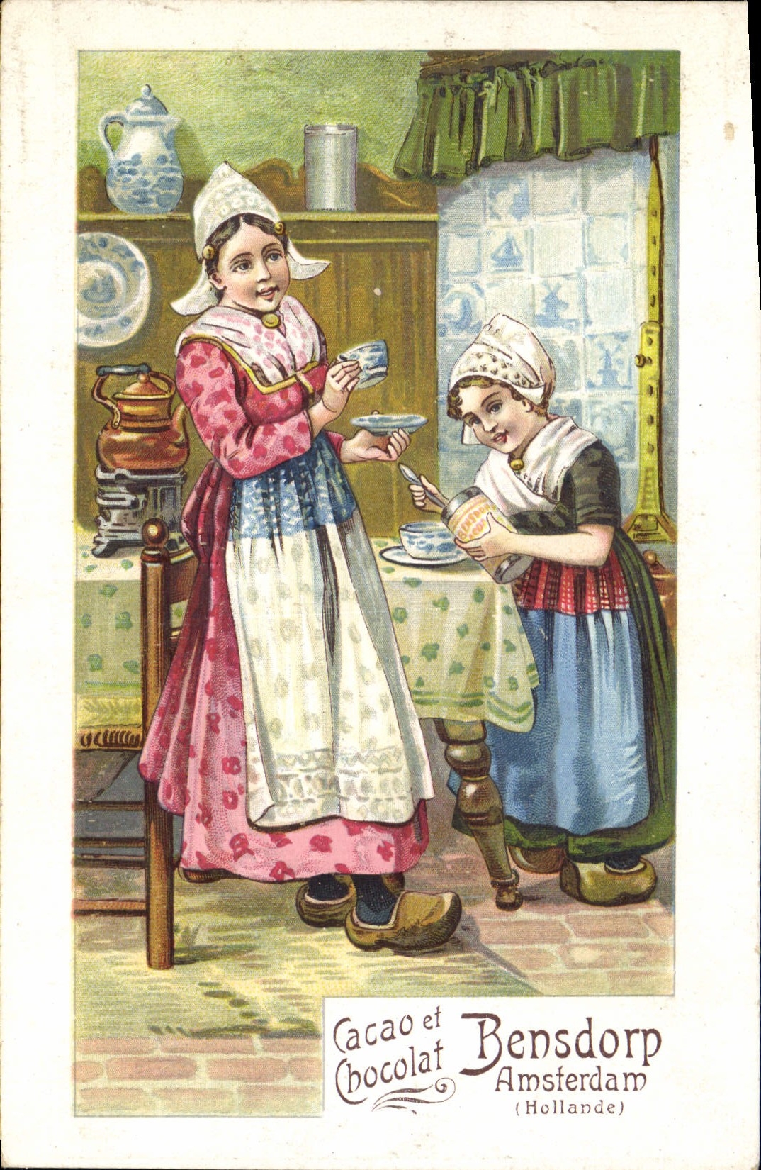 CPA Publicite Cacao et chocolat Bensdorp Amsterdam Hollande Enfants