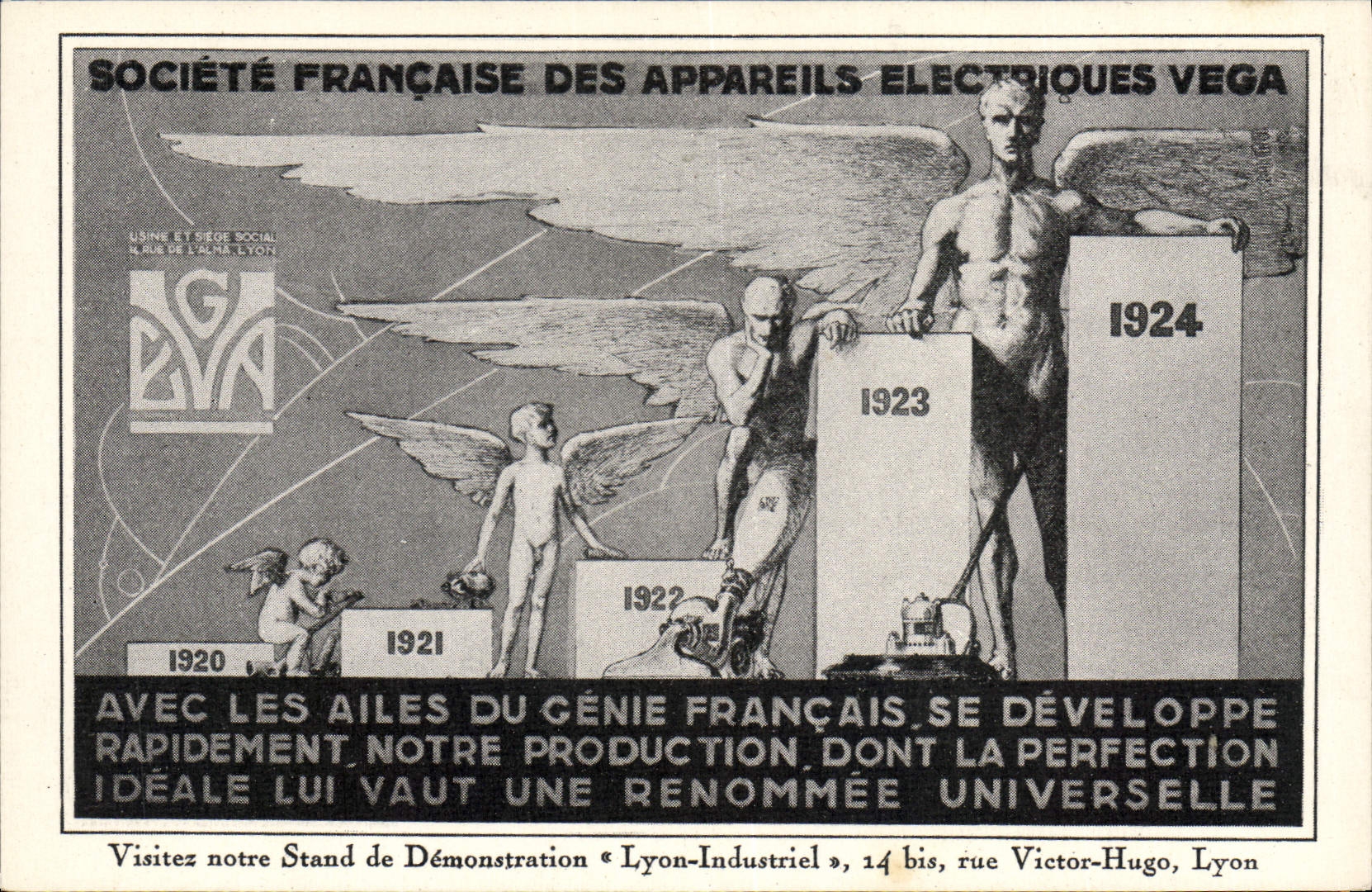 CPA Publicite Societe Francaise des appareils electriques Vega Ange