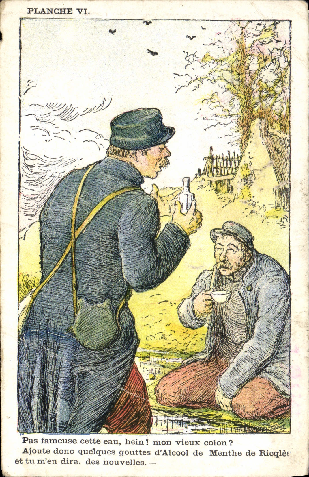 Vintage Postcard Publicity Militaria Ricqles