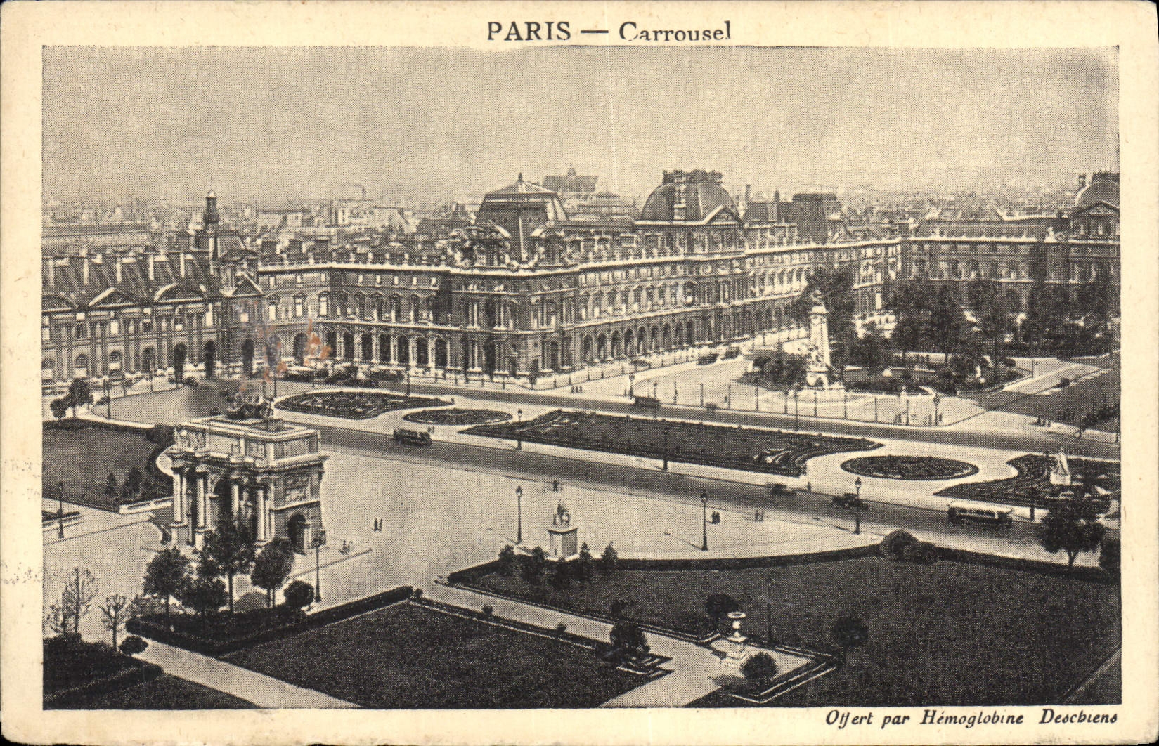 Vintage Postcard Publicite Anemoe Sirop Deschiens has hemoglobin Infirmiere Paris Carousel Louvre