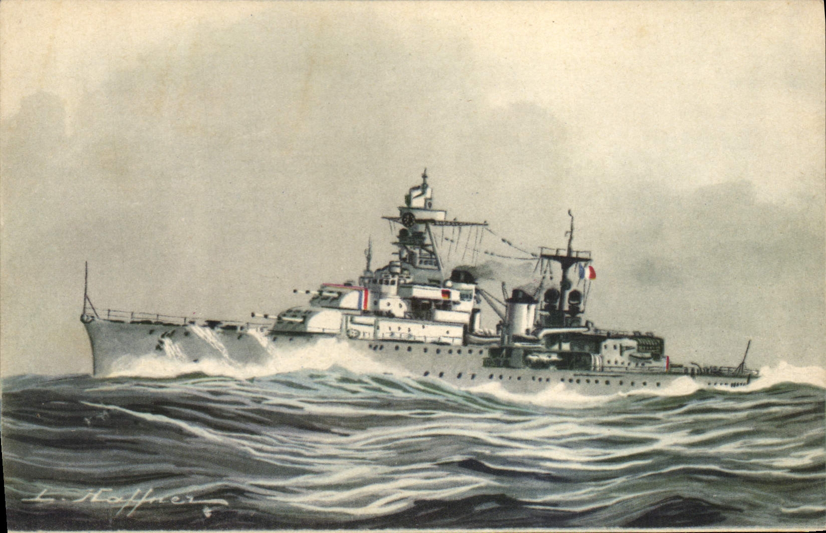 881 Boat War Illustrator Haffner Cruiser of 2nd Marseilles class