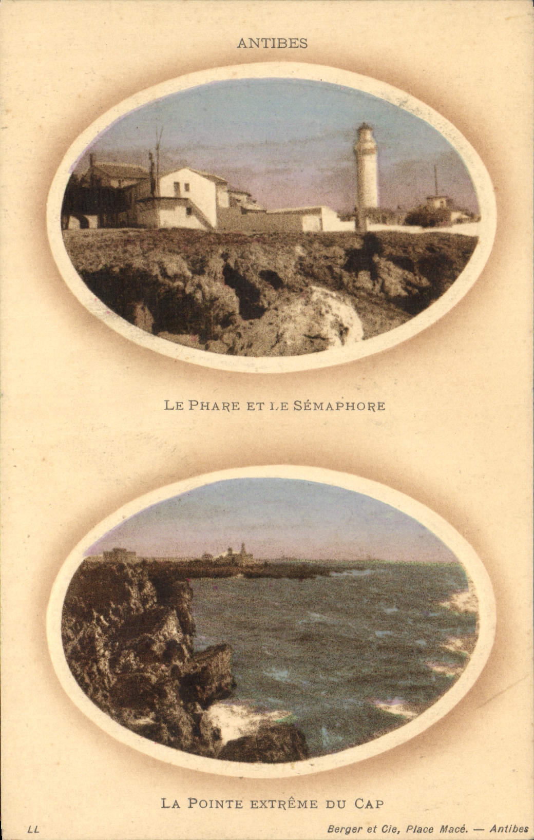 Vintage Postcard Antibes Headlight the Headlight and the Semaphore the extreme Point of the Cape