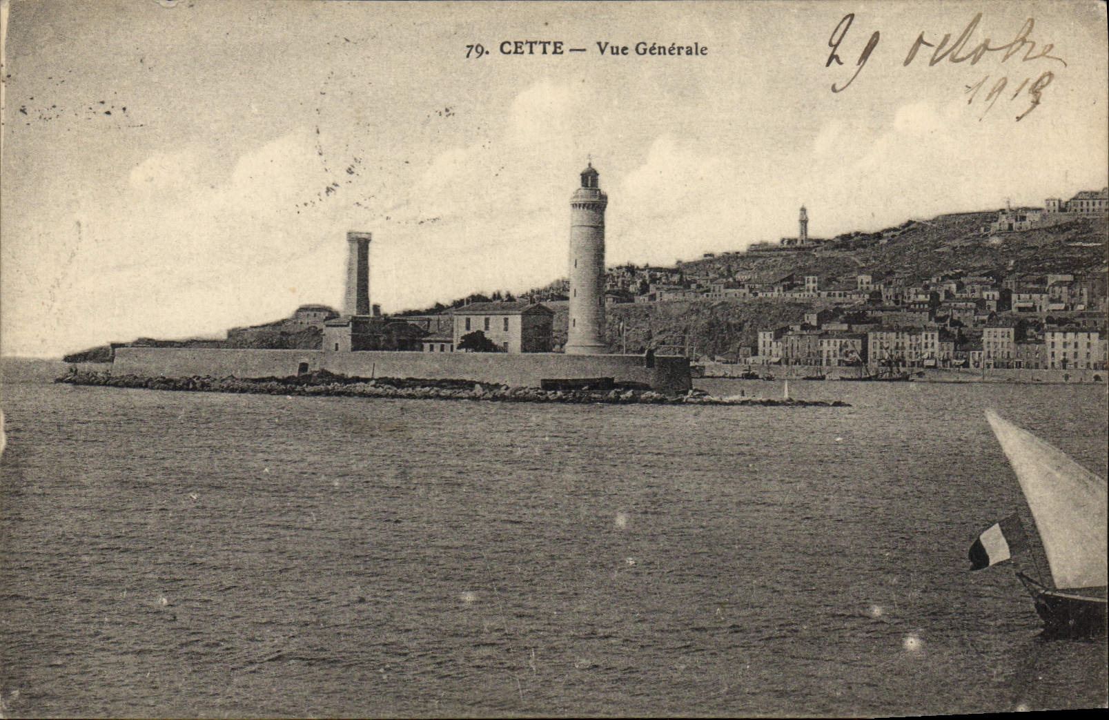 CPA Phare Cette Vue generale Bateau