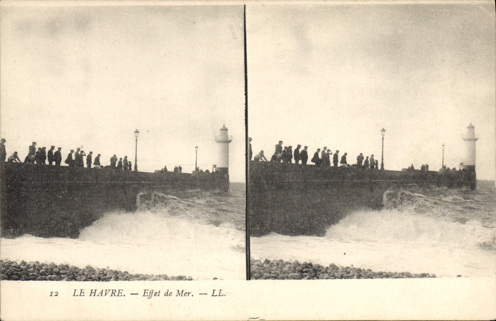 CPA Phare Le Havre Effet de mer