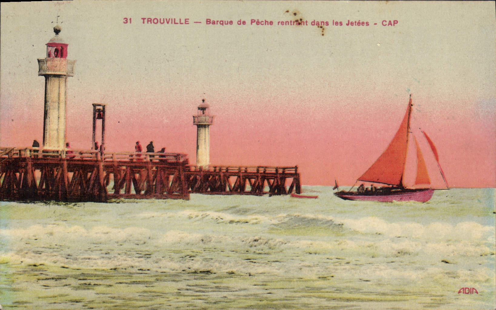 Postal PHARE Trouville Barca de pesca que vuelve a entrar en el lanzadas Barco pesquero