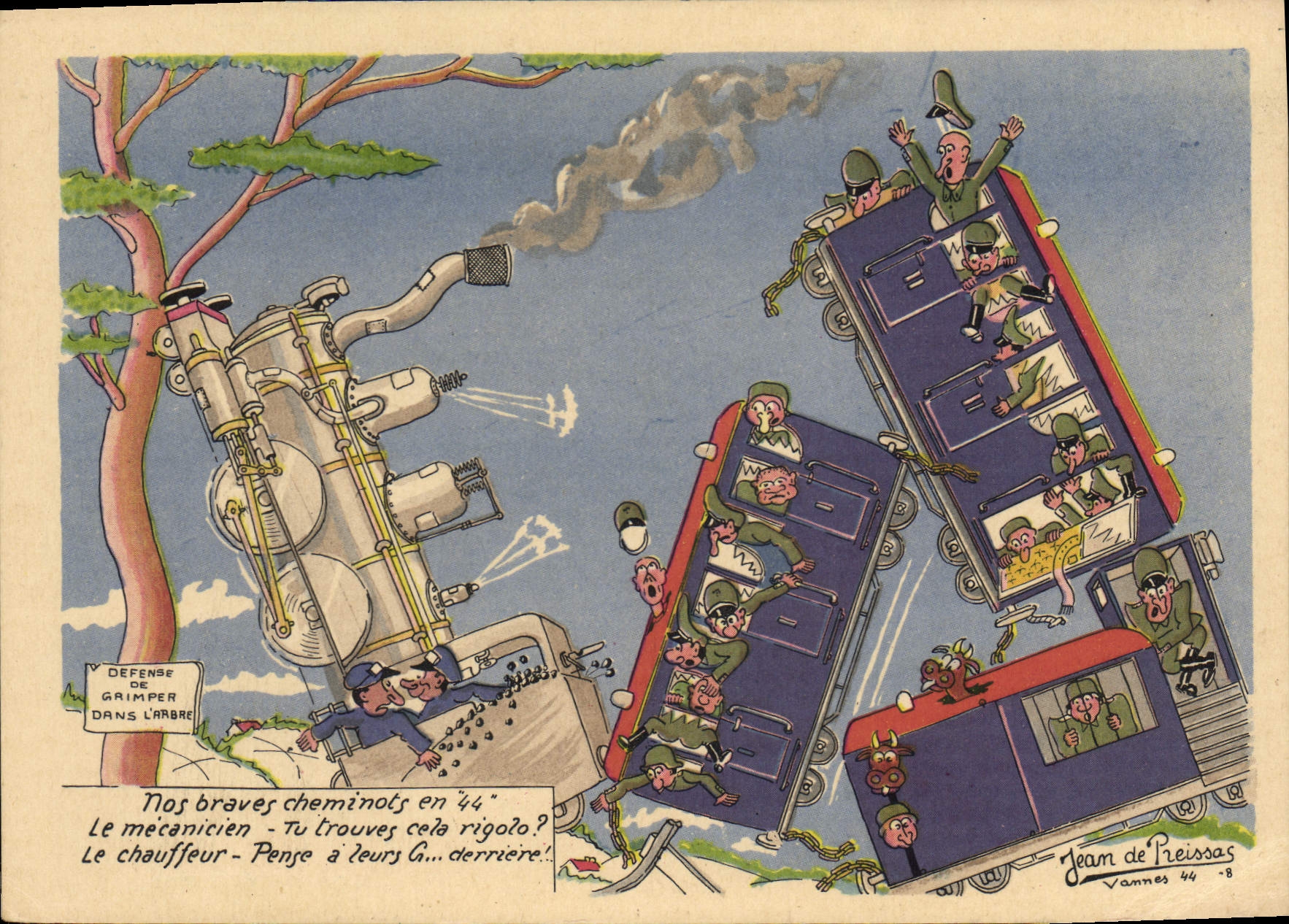 CPA Militaria Jean de Preissac Train Locomotive