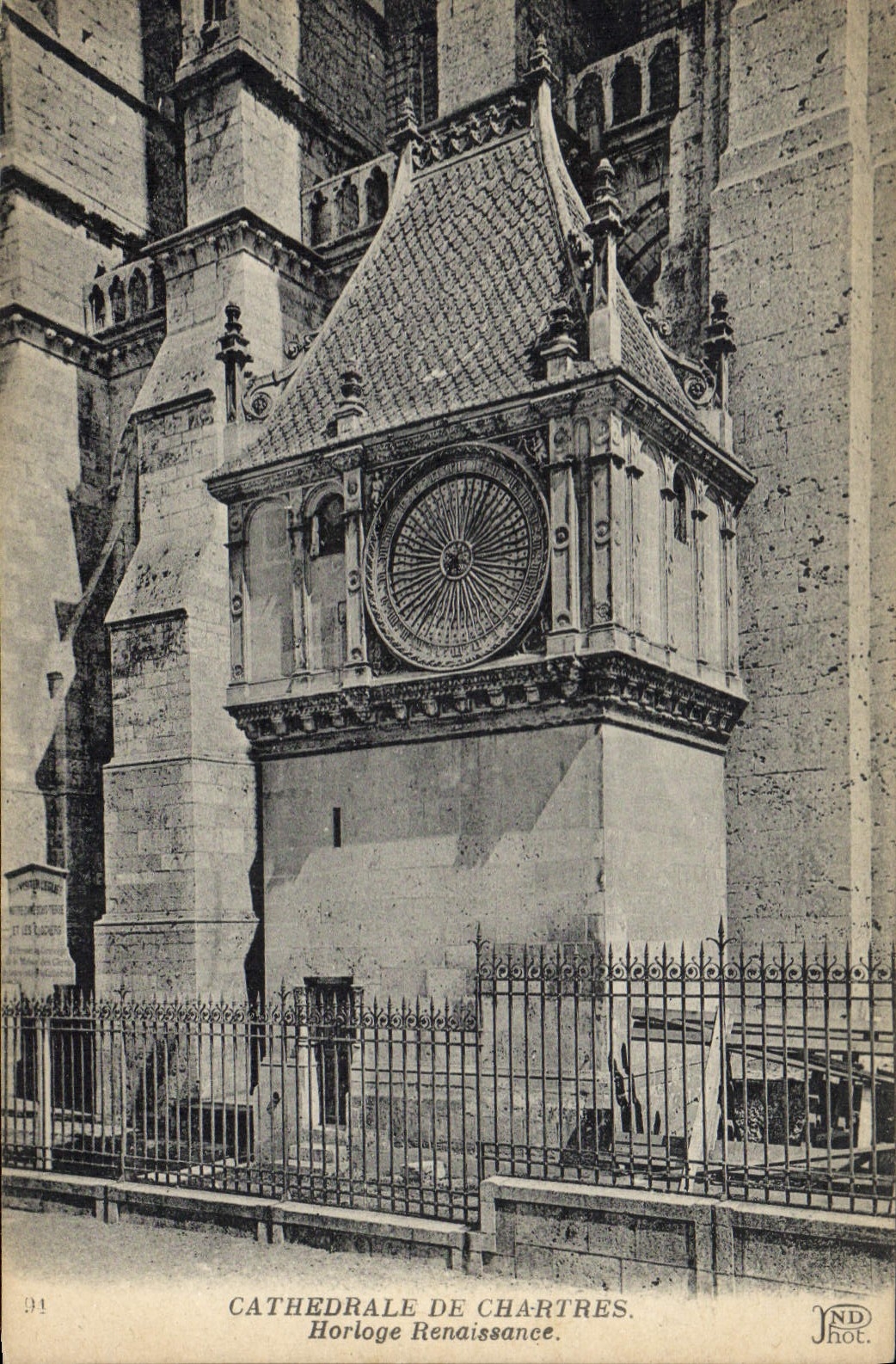 Vintage Postcard Clock Cathedral Rebirth of Chartres