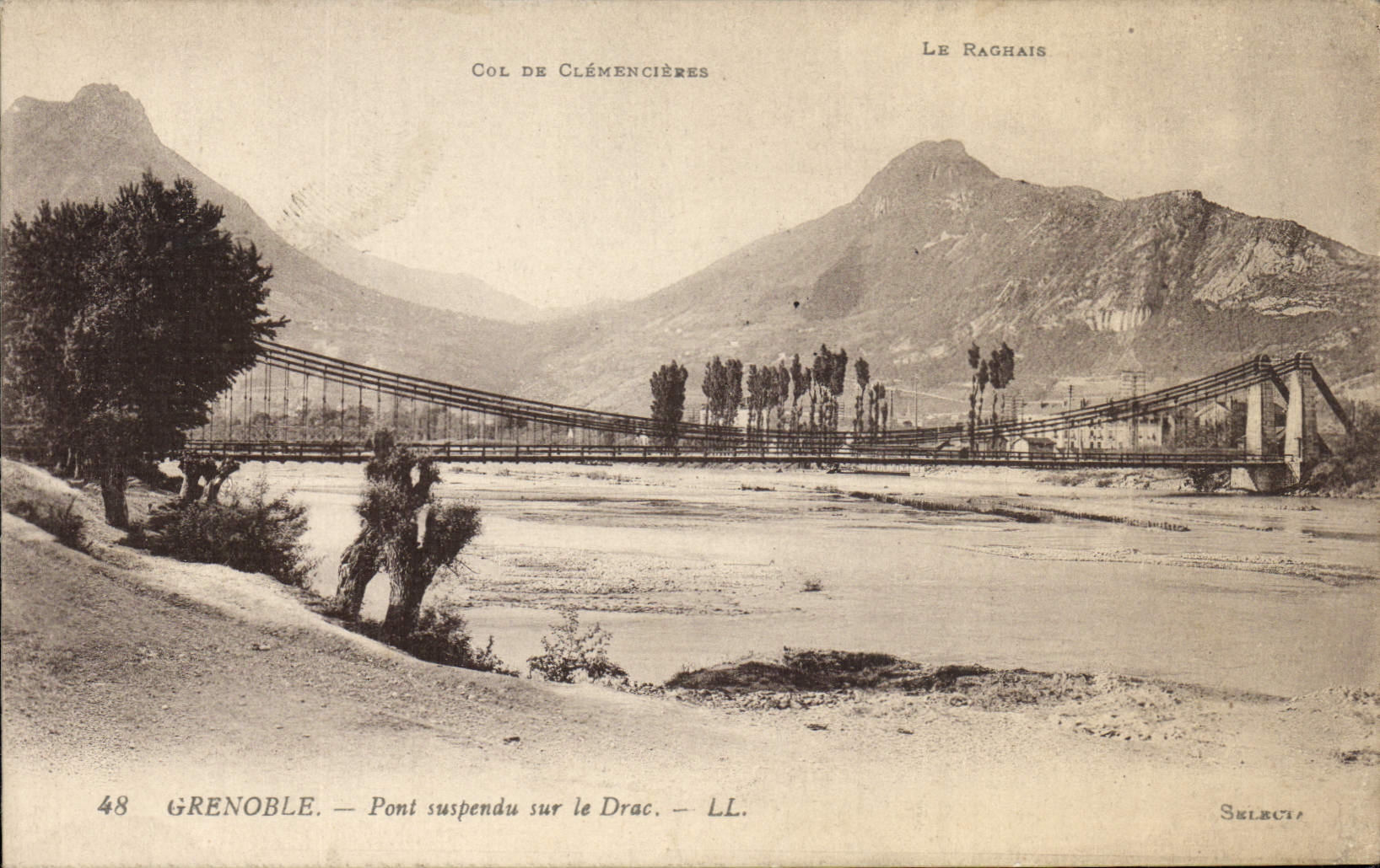 CPA Grenoble Pont suspendu sur le Drac 