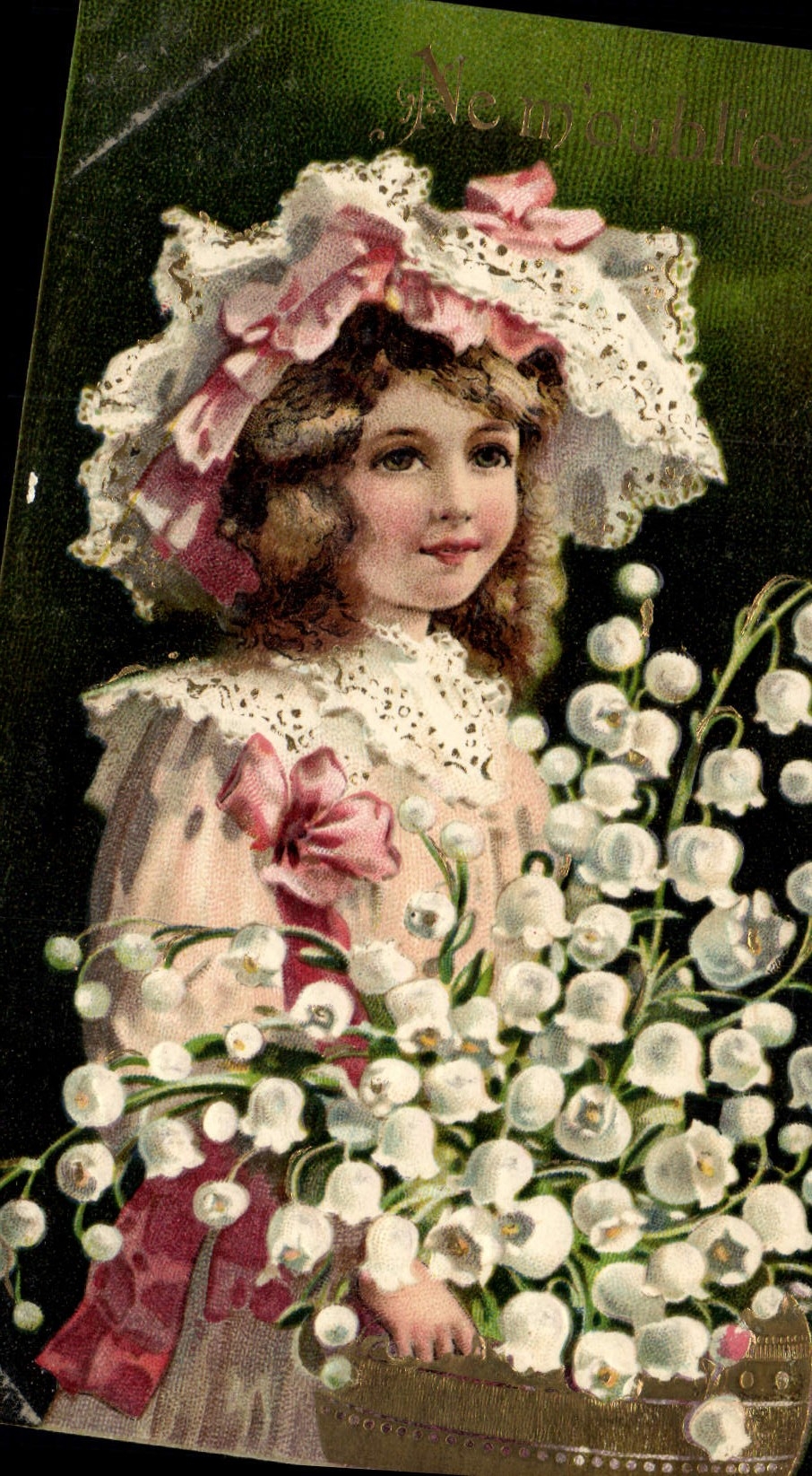 Vintage Postcard Fantasy Flowers Child Lily of the valley