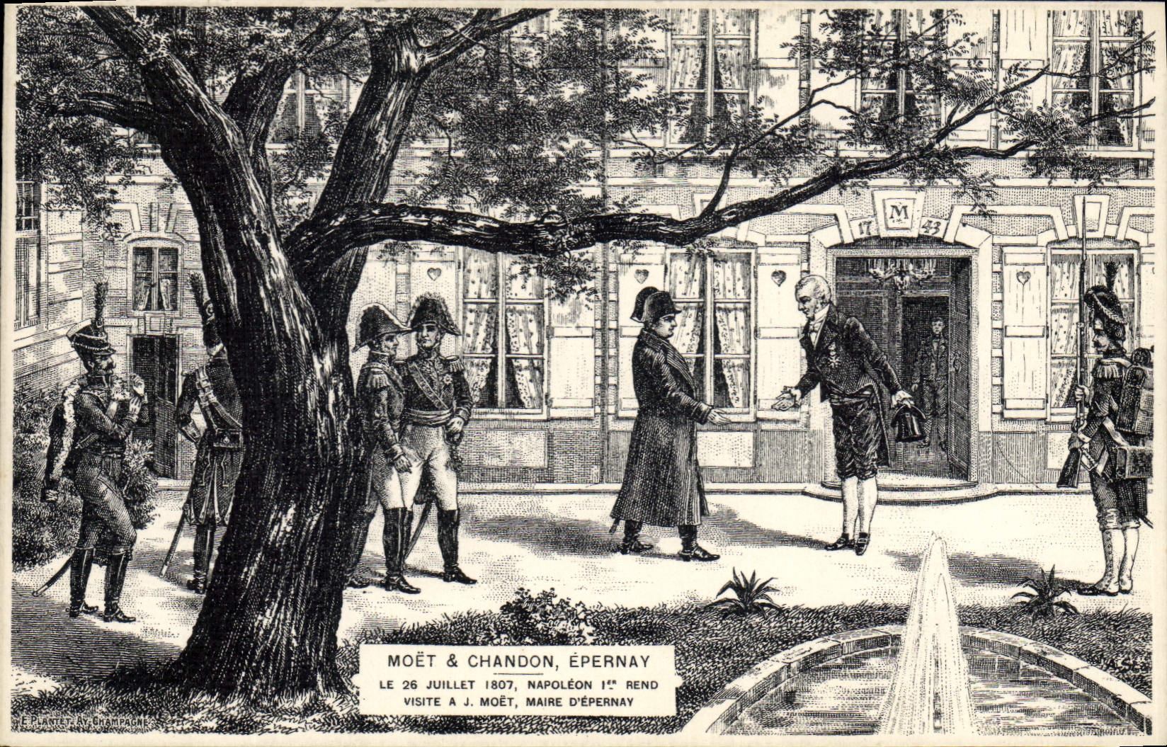 CPA Folklore Vin Vendange Champagne Moet & Chandon Epernay Napoleon 1er rend visite a J Moet Maire d'Epernay