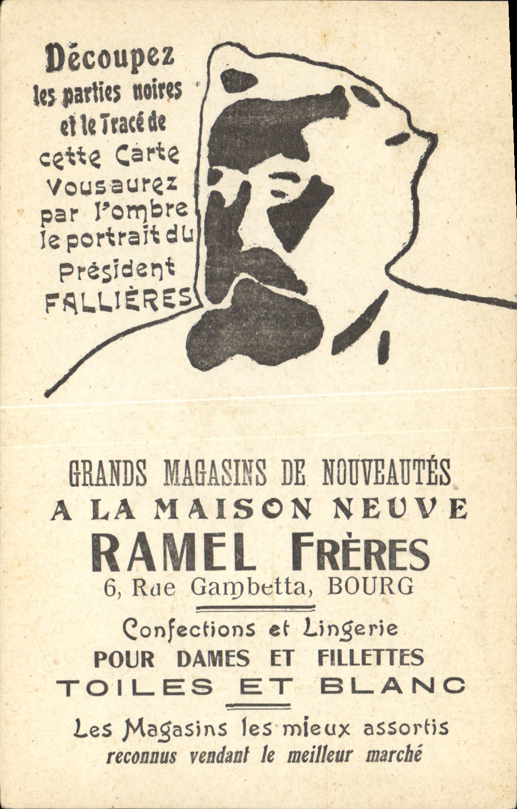 CPA Publicite Maison Neuve Ramel Freres Rue Gambetta Bourg Confections et Lingerie