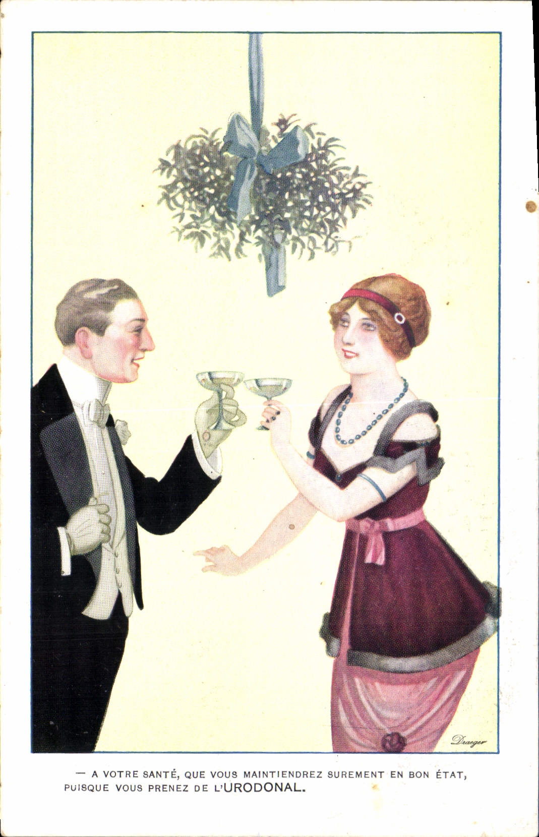 Vintage Postcard Publicity Urodonal Woman