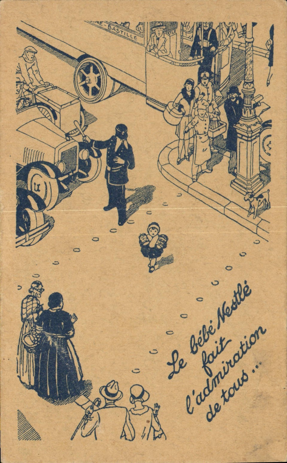 Vintage Postcard Publicite the Nestle baby makes the admiration of all Police Police officer