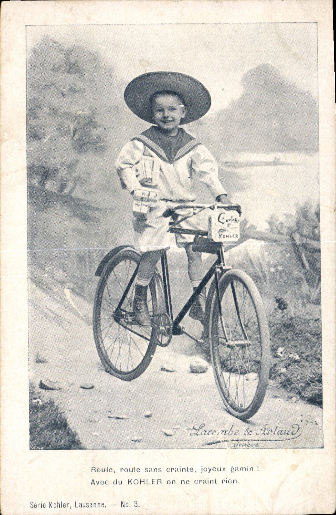 Vintage Postcard Publicite Kohler Velo Cycles Child