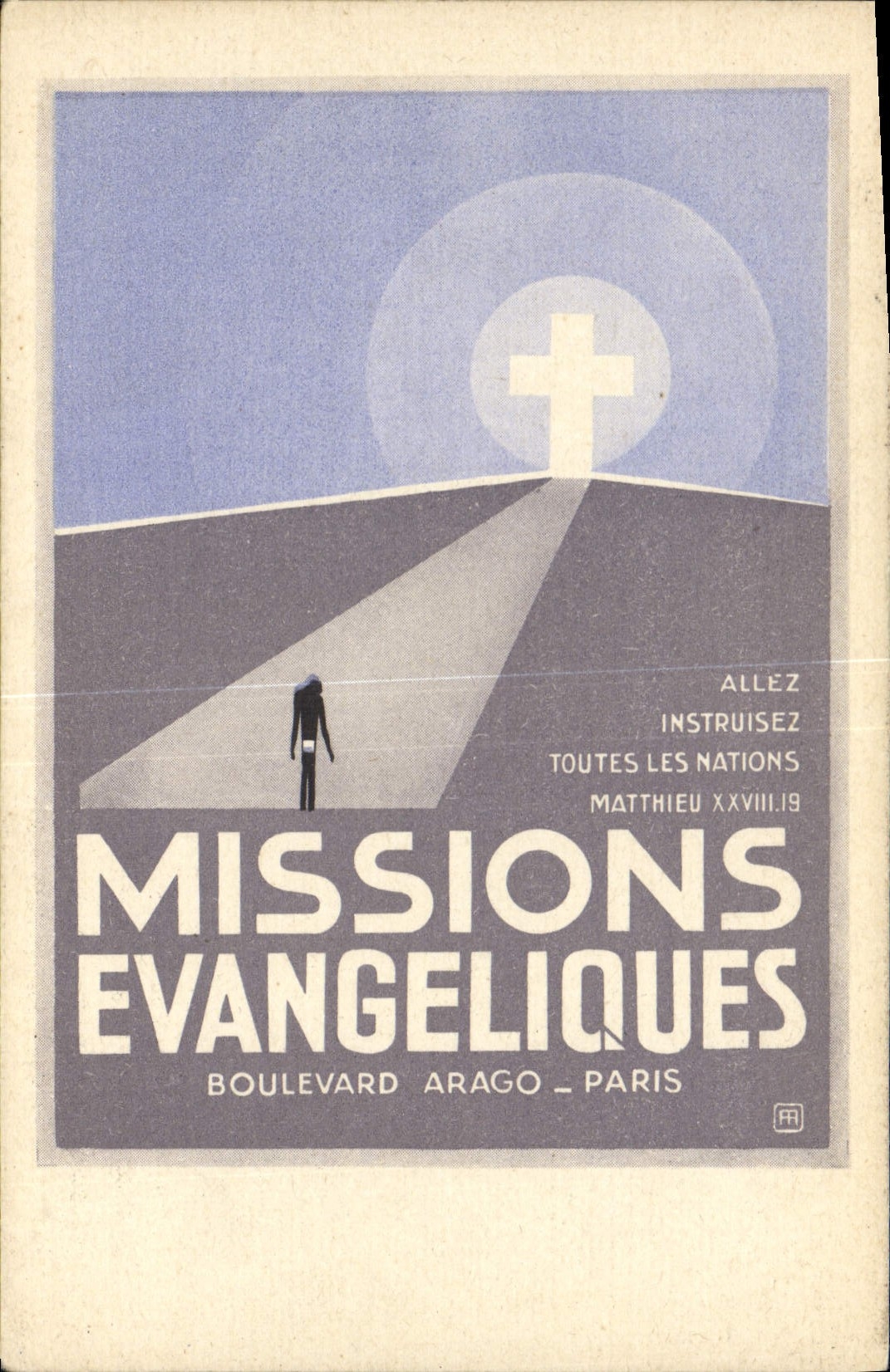 Vintage Postcard Publicity Company of the Evangelic Missions Boulevard Arago Paris