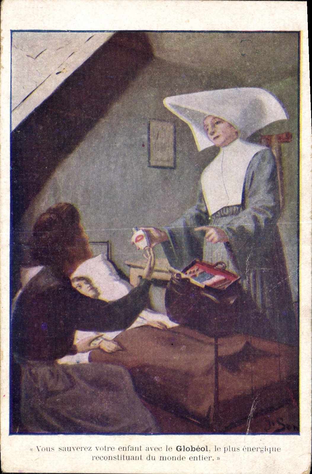 CPA Publicite Globeol Infirmiere Religieuse