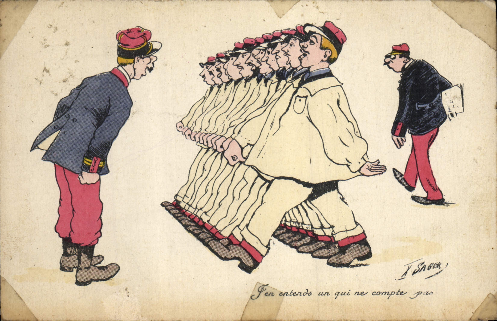 Vintage Postcard Fantasy Illustrator Xavier Sager Militaria