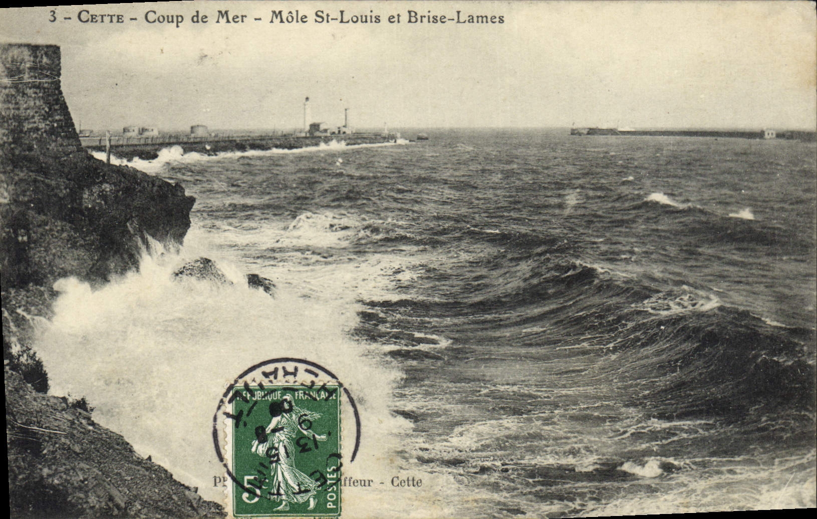 Vintage Postcard Headlight This Heavy swell Mole St louis and Breeze blades