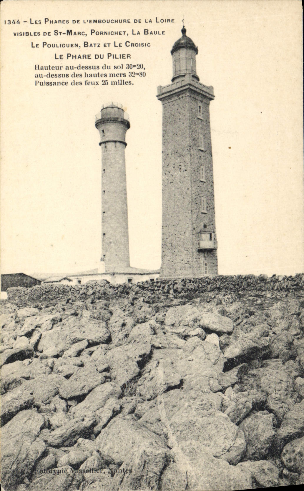 Vintage Postcard Headlight headlights of the mouth of the Loire St Marc Pornichet Croisic Pouliguen the headlight of the Pillar