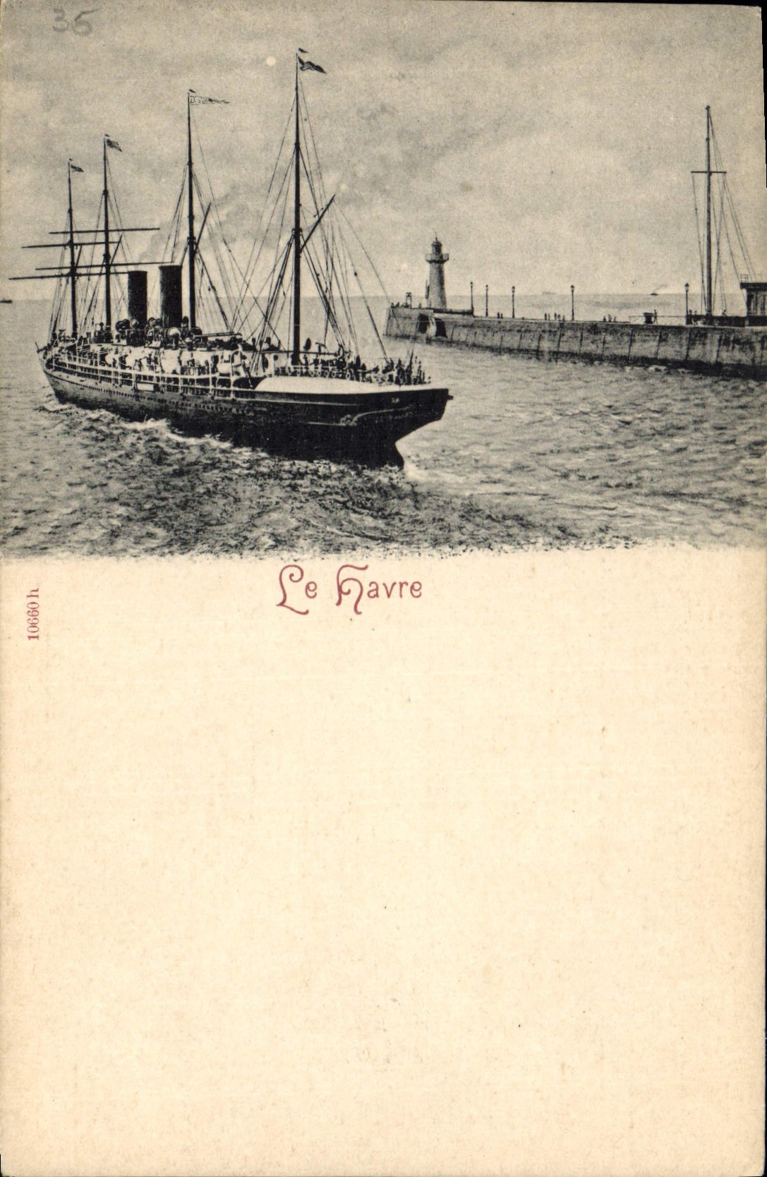 Vintage Postcard Headlight Le Havre