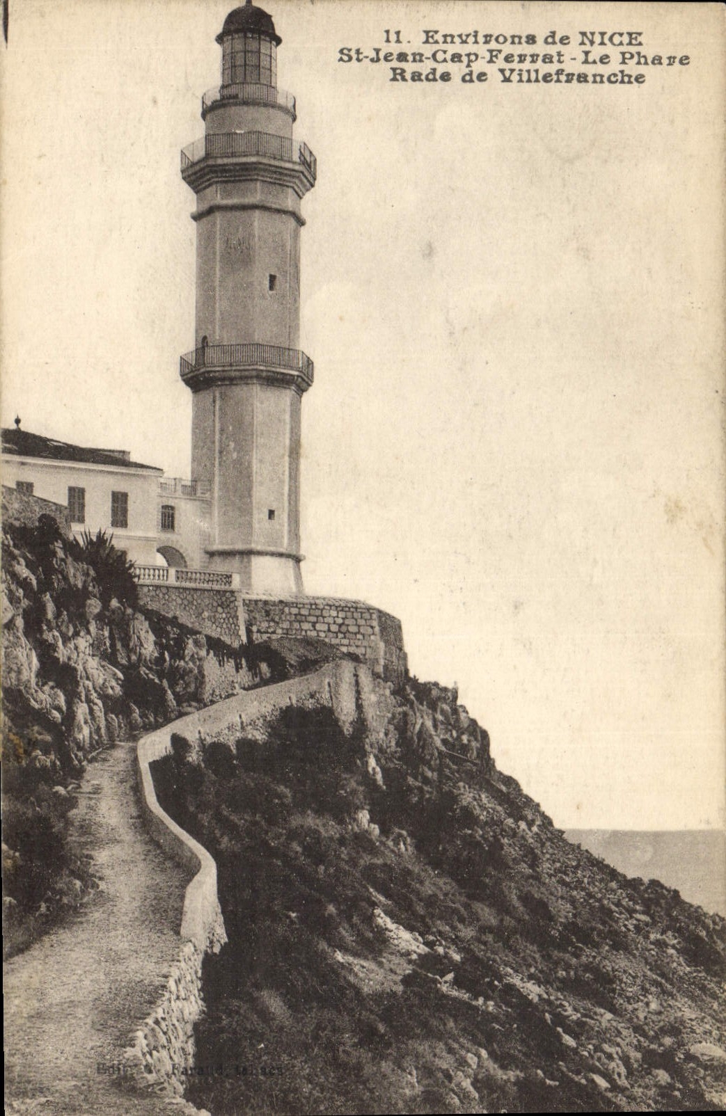 Vintage Postcard Phare Surroundings of Nice St Jean Cape Ferrat the headlight Splits of Villefranche