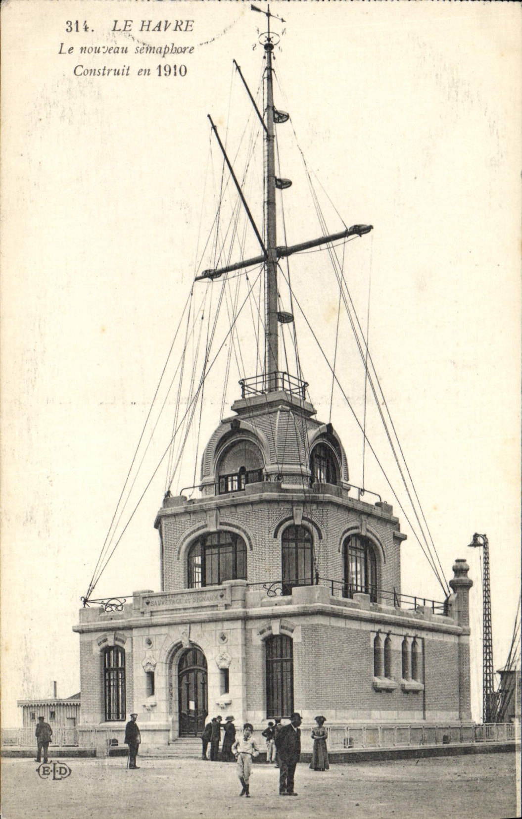 Vintage Postcard Phare Le Havre the new semaphore builds in 1910