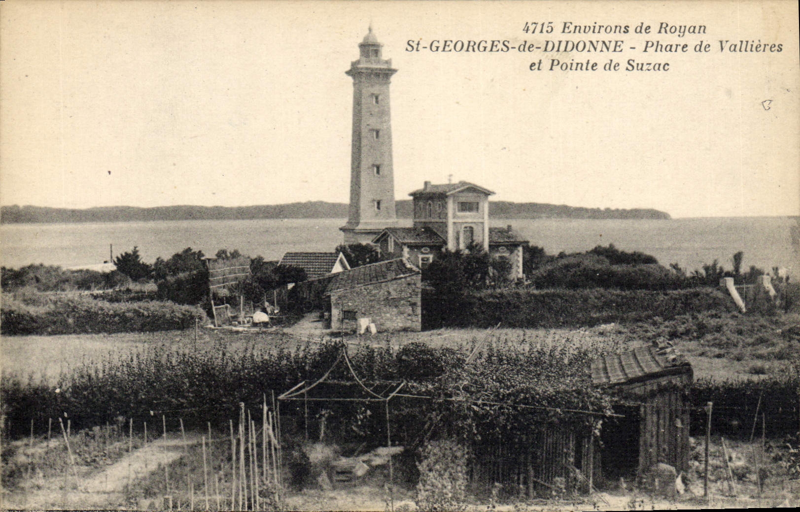 Vintage Postcard Headlight Surroundings of Royan St Georges de Didonne Headlight of Vallieres and Pointe of Suzac