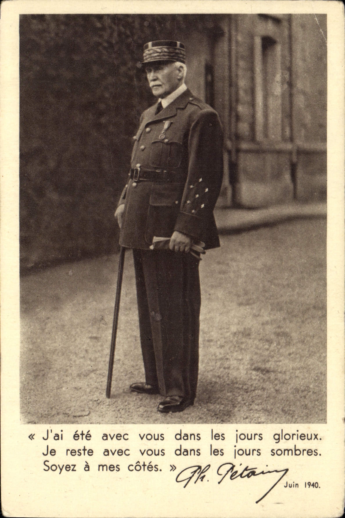 Modern Postcard Militaria National Help Petain Marshal