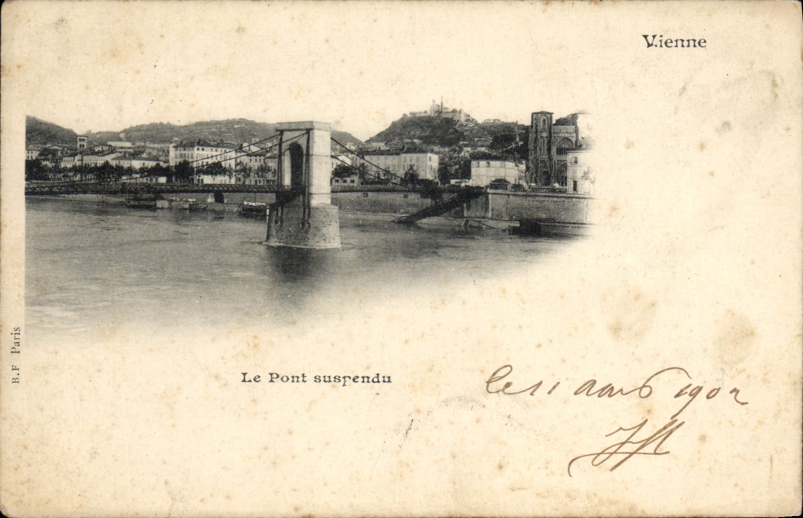 Vintage Postcard Vienna Suspended bridge