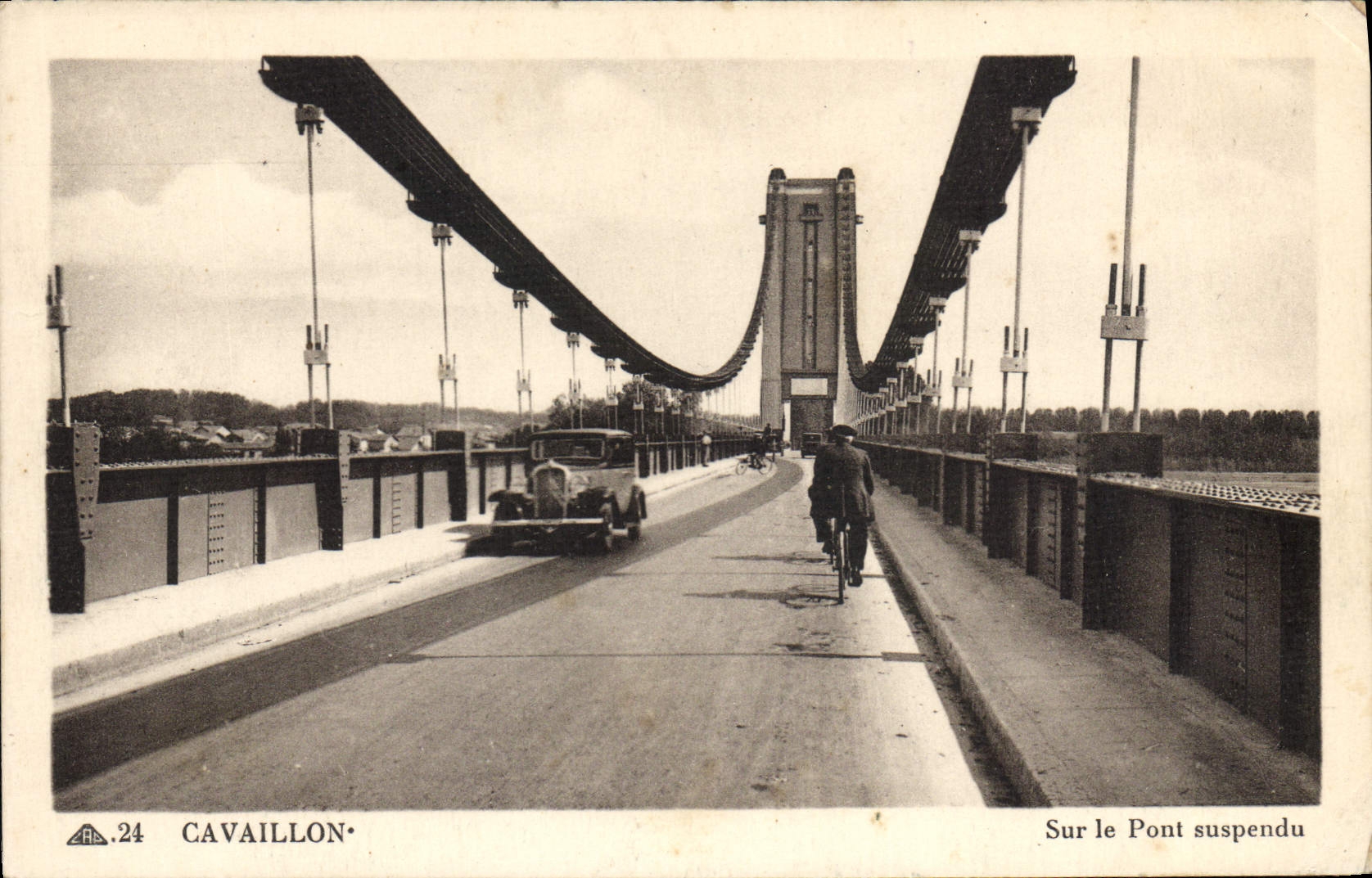 Vintage Postcard Cavaillon Suspended bridge