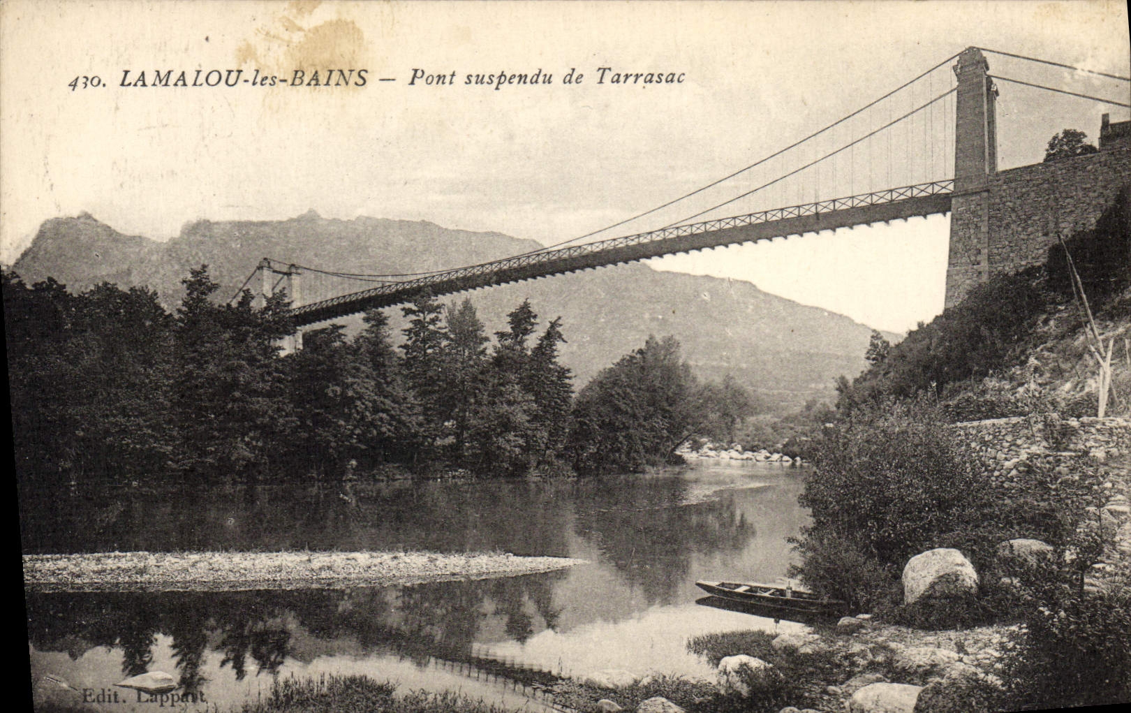 CPA Pont suspendu de Tarrasac Lamalou les Bains