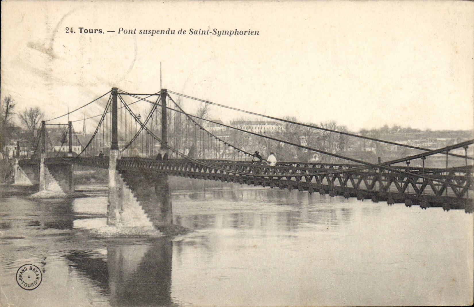 CPA Pont suspendu de Saint Symphorien Tours