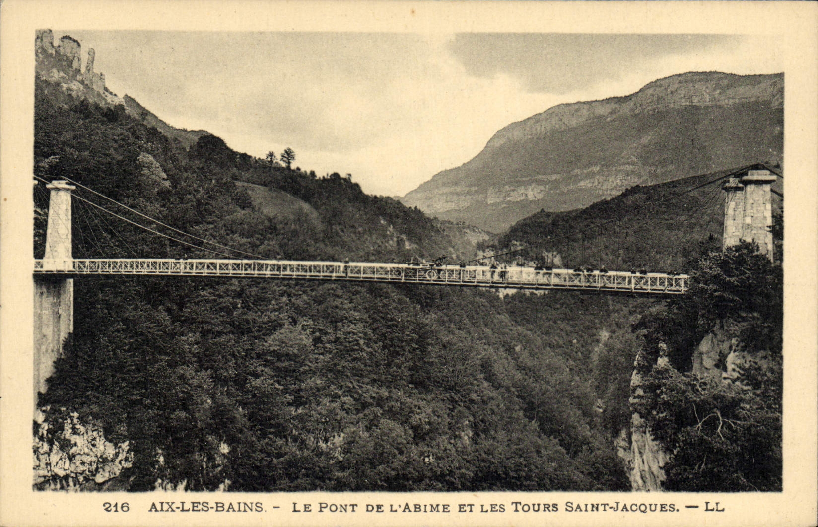 Vintage Postcard Bridge of the Abyss and the turns Saint Jacques Aix Baths