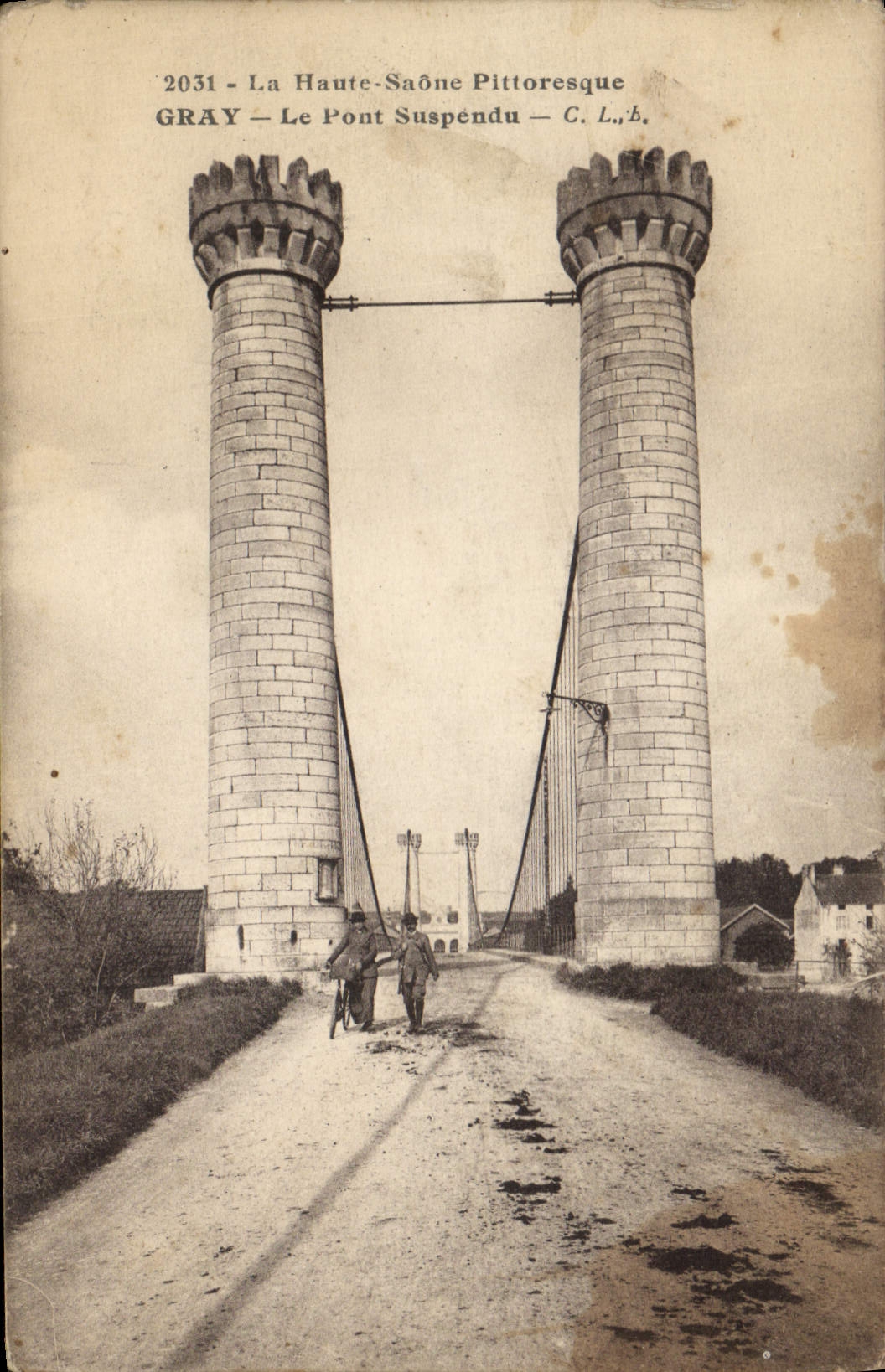 CPA Pont suspendu Gray