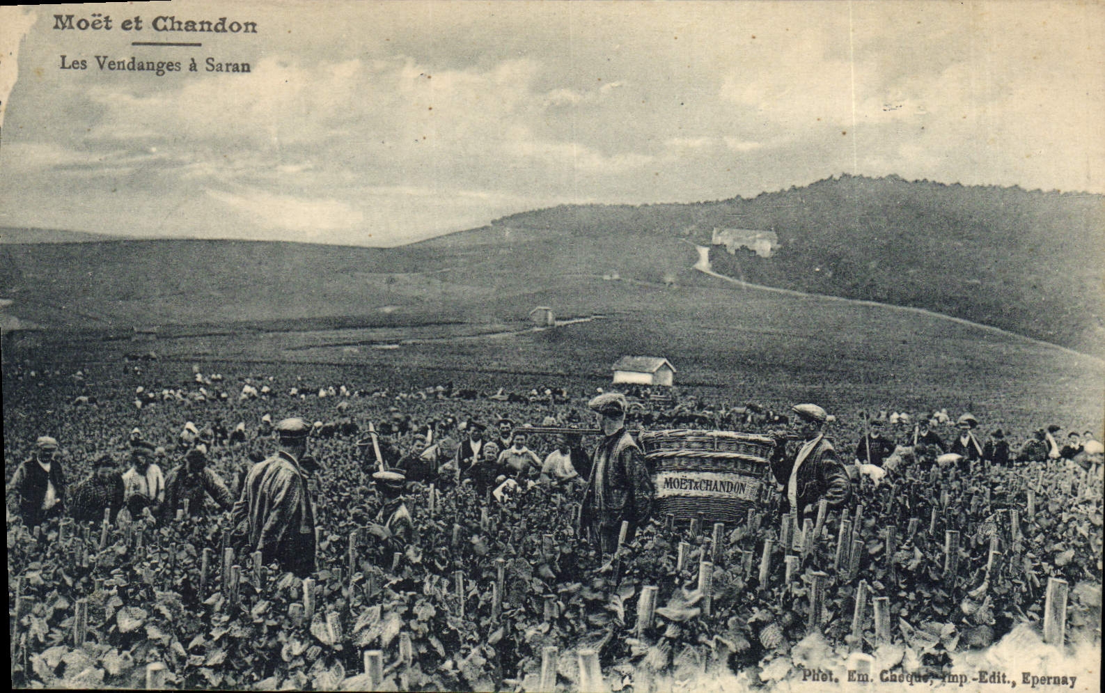 CPA Folklore Vin Vendanges Champagne Moet & Chandon Les vendanges a Saran 