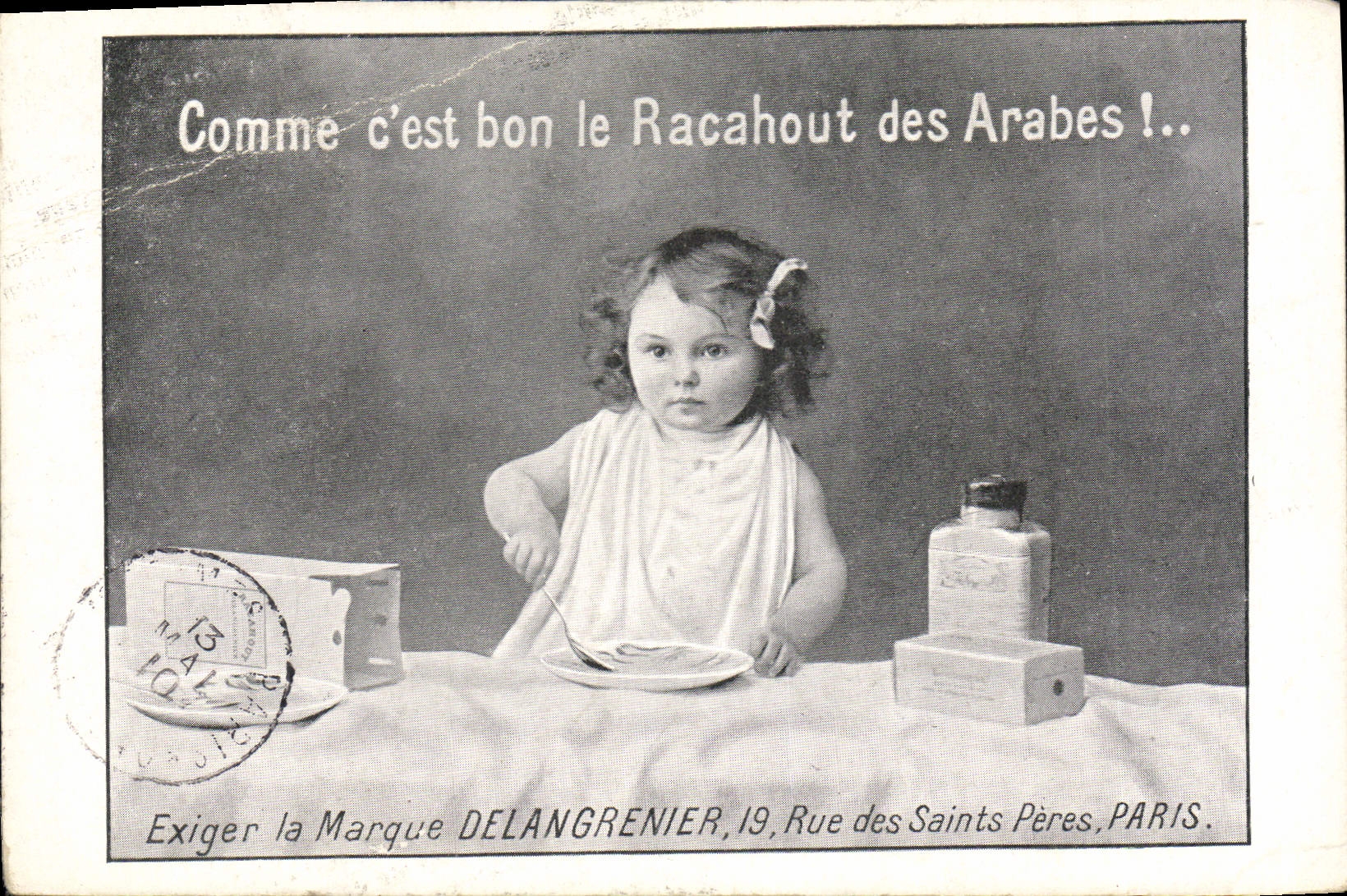 Vintage Postcard Publicity As it is good the racahout of Arabic Enfant Delangrenier Rue of the Holy Paris Fathers