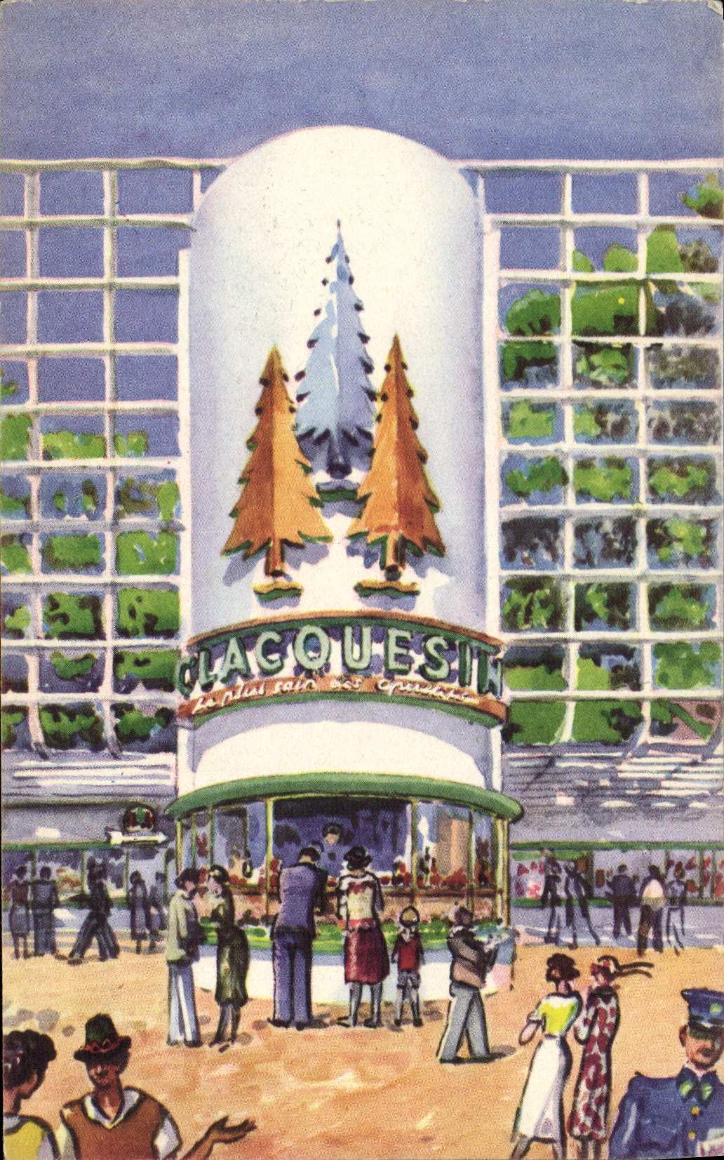 Vintage Postcard Publicite Paris Exposition 1937 Carries food Champ de Mars Clacquesin Aperitif