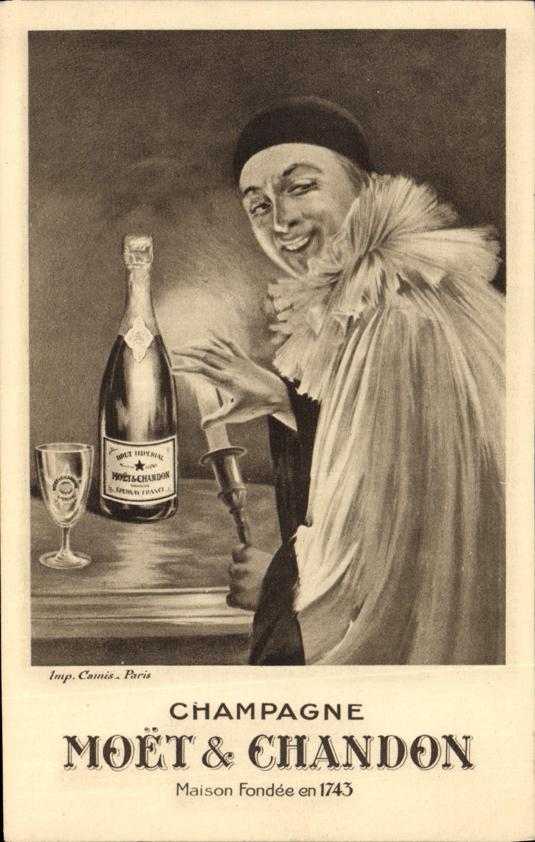 CPA Publicite Champagne Moet & Chandon Pierrot