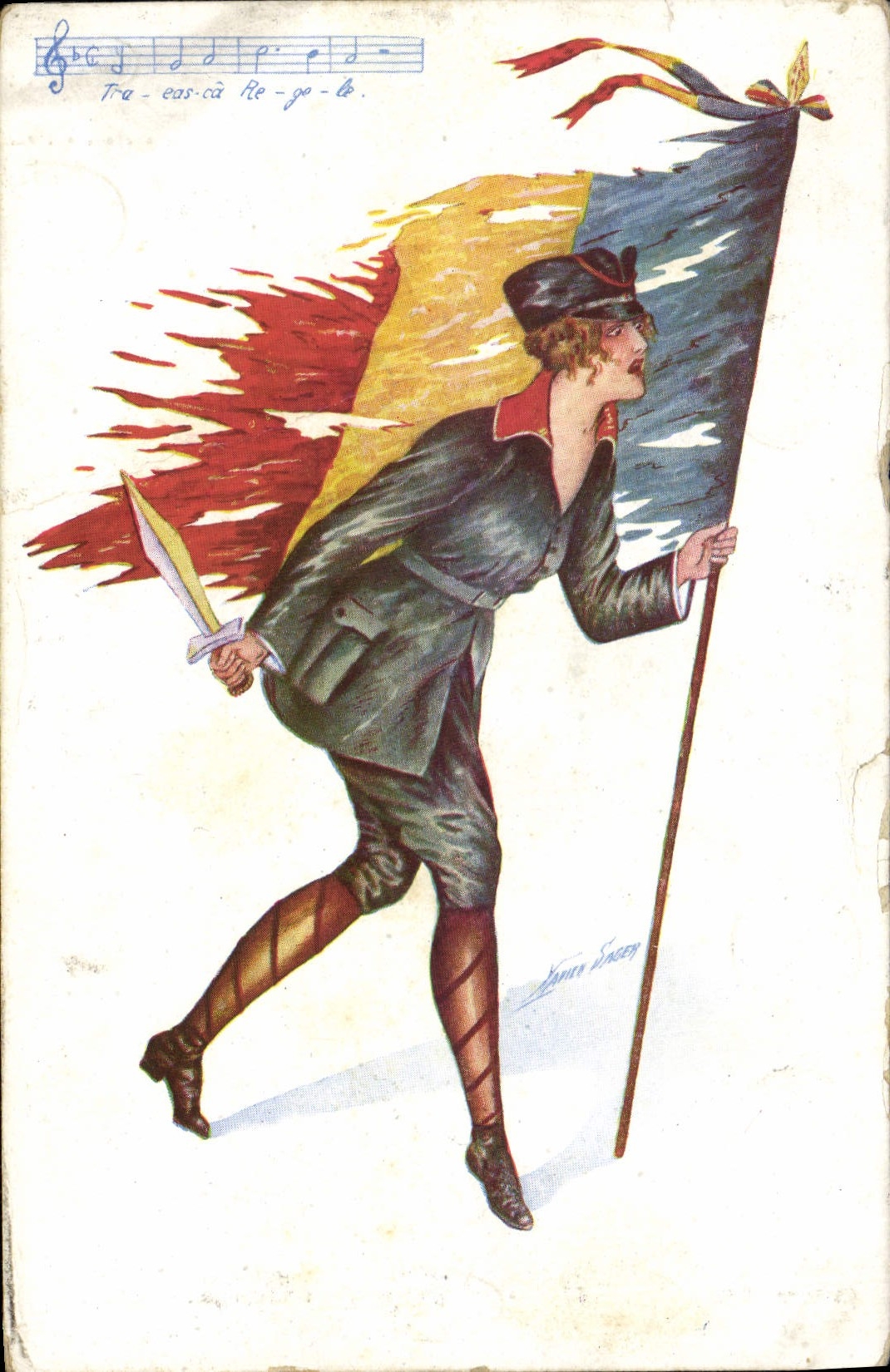 Vintage Postcard Fantasy Illustrator Sager Belgium Woman