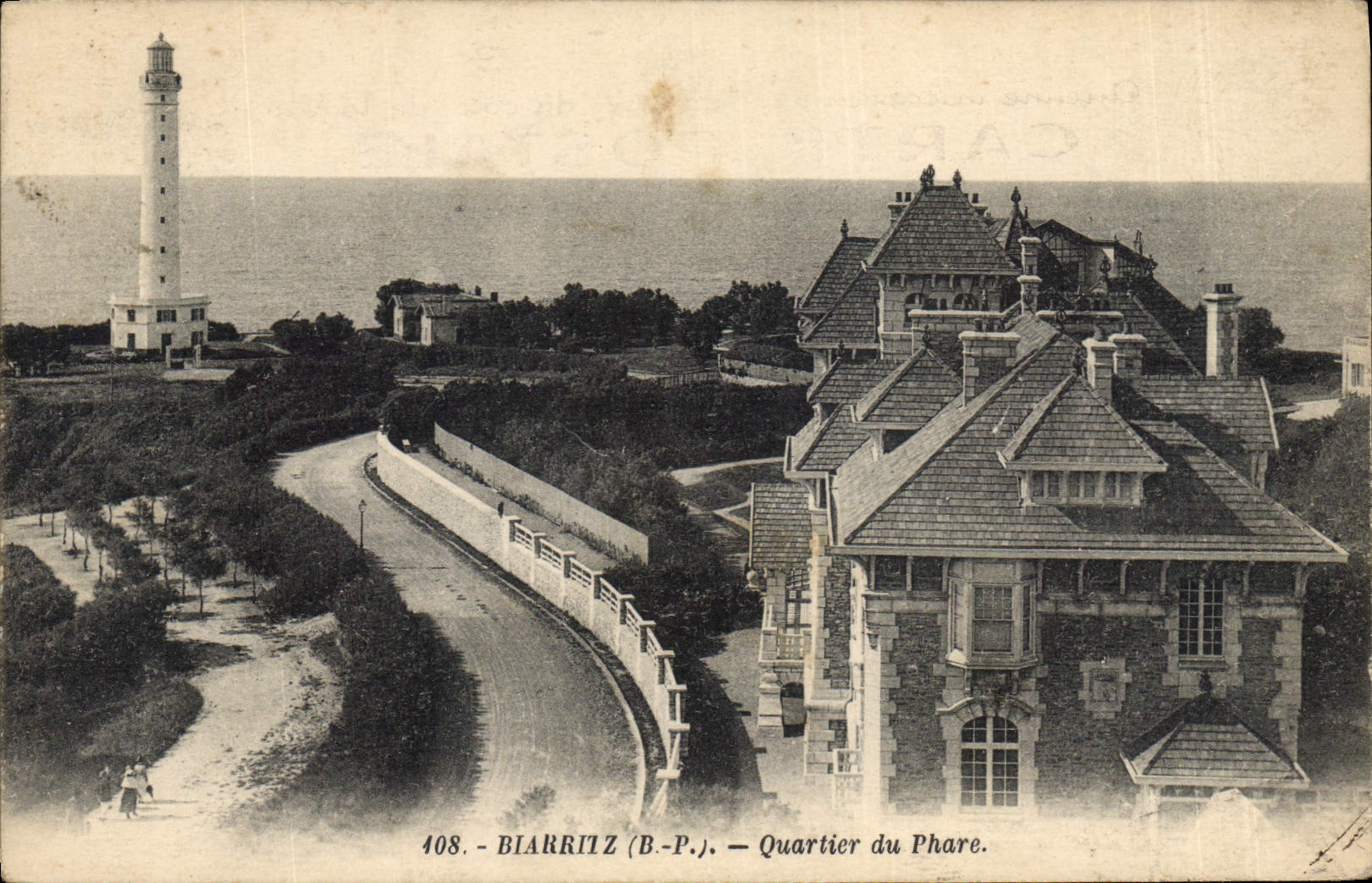 Vintage Postcard Biarritz District of the Headlight
