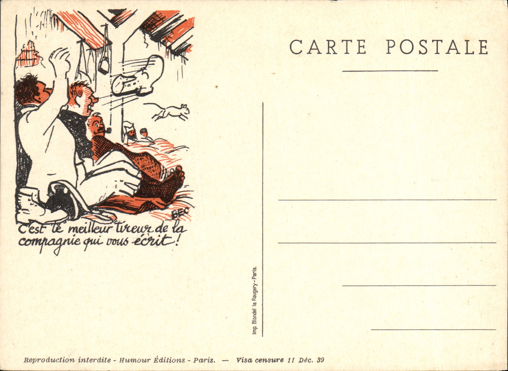 Modern Postcard Militaria It is the best gunner of the company which writes to us!