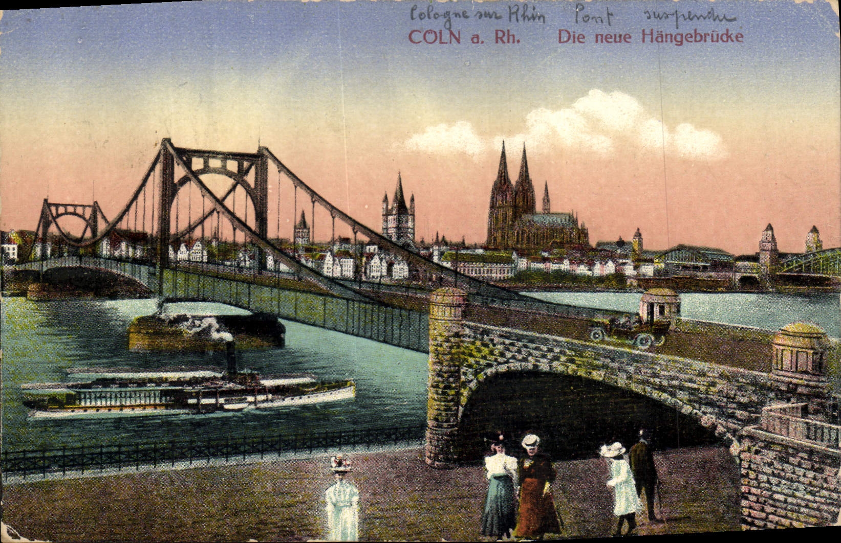 CPA Pont Coln Die neue Hangebrucke