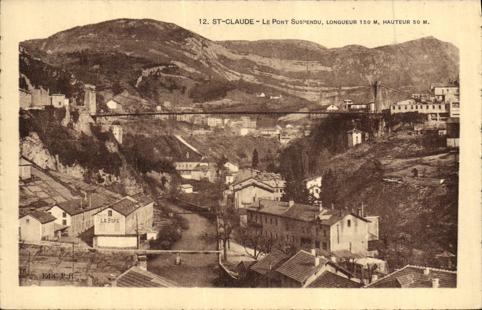CPA Pont St Claude Le pont suspendu 