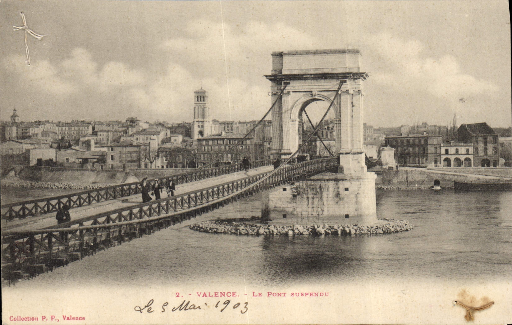 CPA Pont suspendu Valence