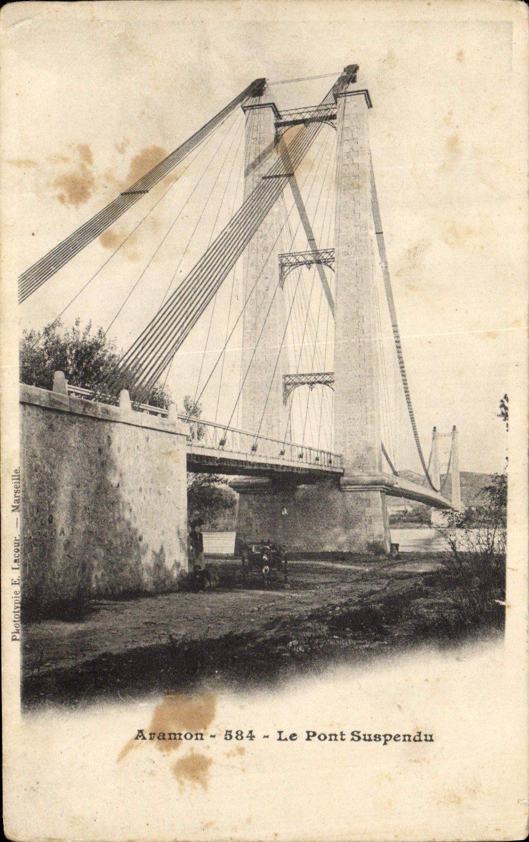 CPA Pont suspendu Aramon 
