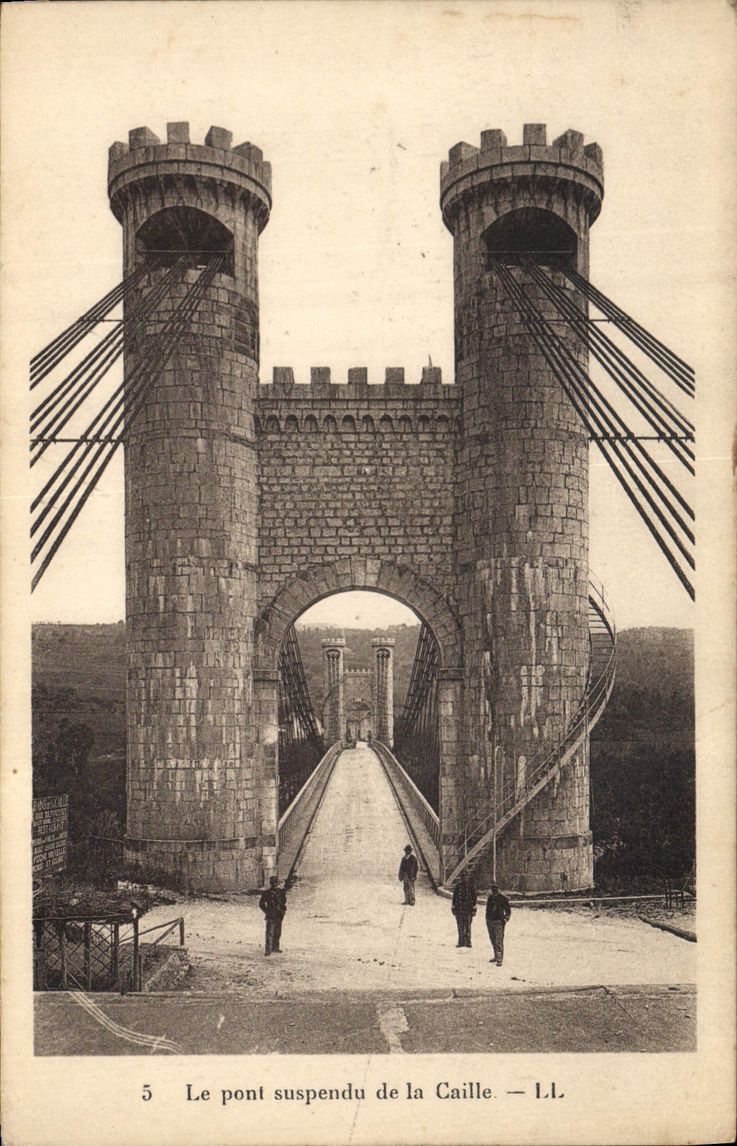 CPA Pont suspendu de la Caille