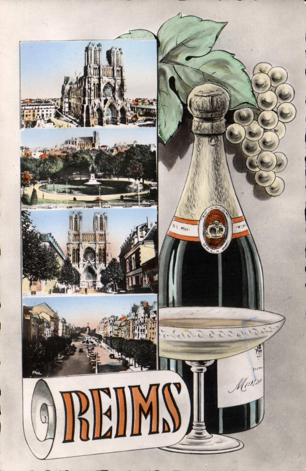 Modern Postcard Folklore Wine Vintage Rheims Champagne