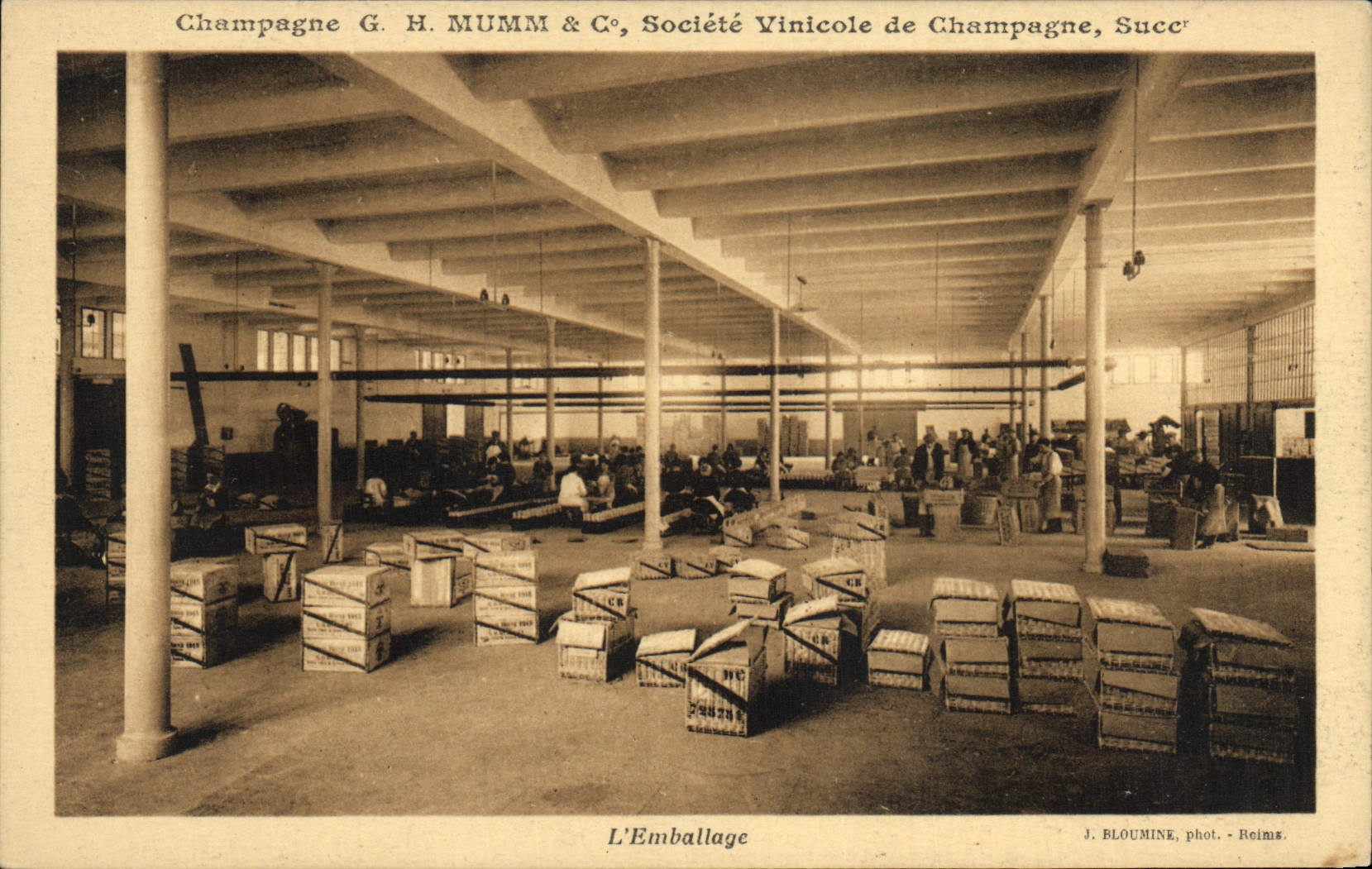 Vintage Postcard Folklore Wine Vintage Mumm Champagne packing