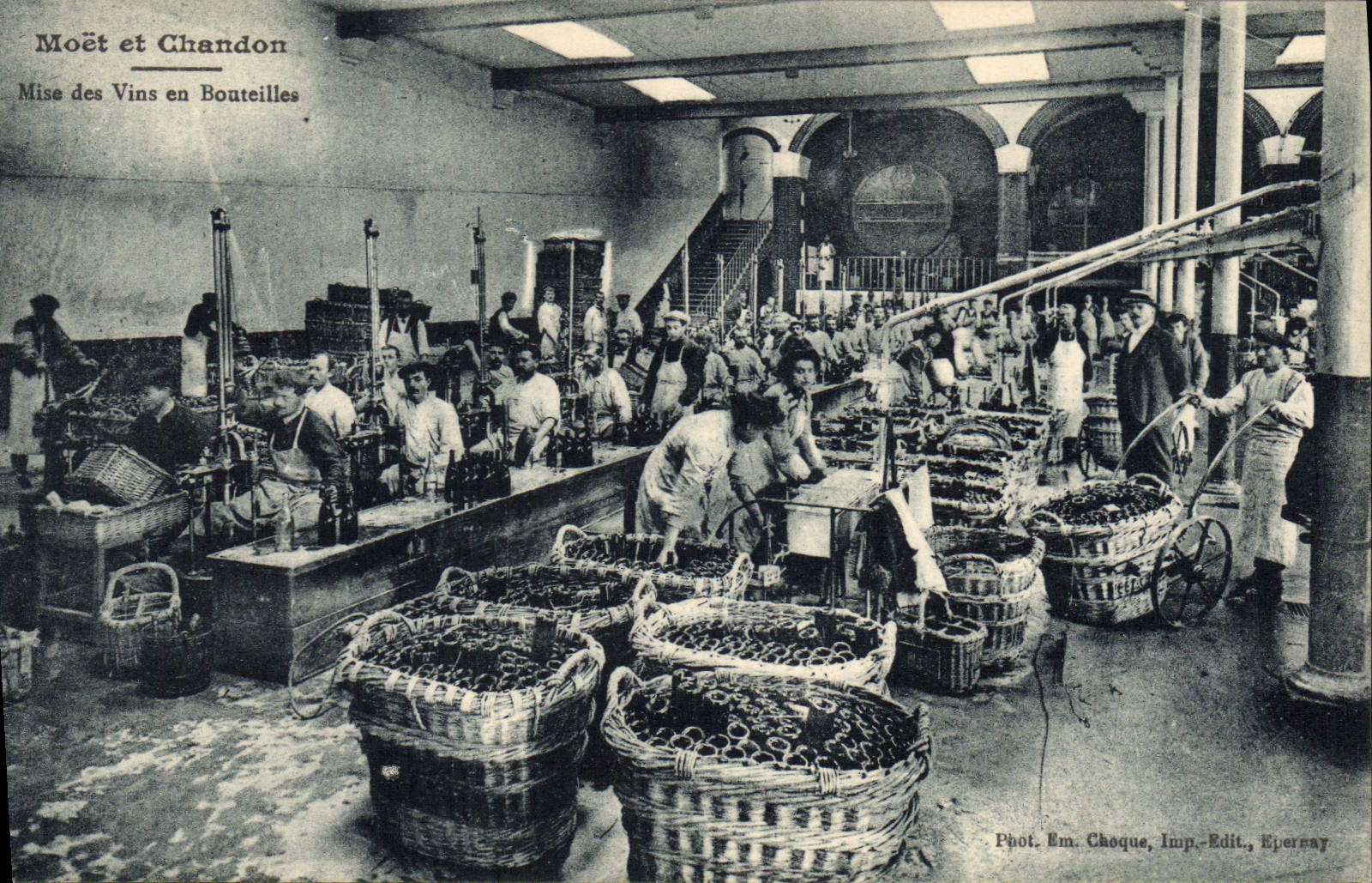 Vintage Postcard Folklore Wine Vintage Moet & Chandon Champagne Put of the bottled wines